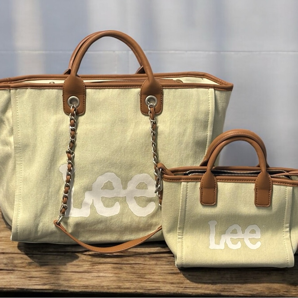 Lee Cream and Tan Women's Tote Bag Set